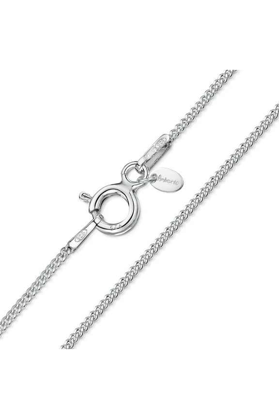 925 Sterling Silver 1.1 mm Curb Chain Necklace Length 22" inch / 55 cm (22)