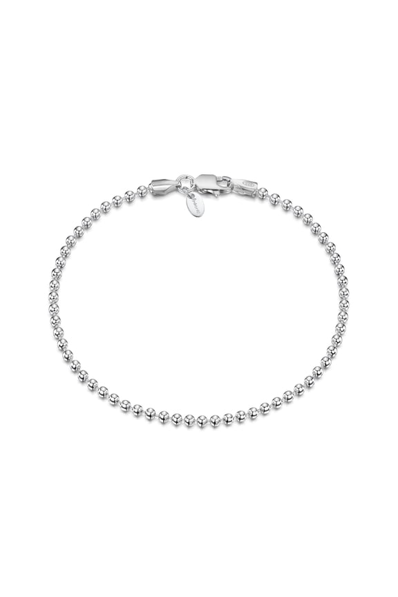925 Sterling Silver 1.8 mm Ball Chain Bracelet Length 7" inch / 18 cm (7)