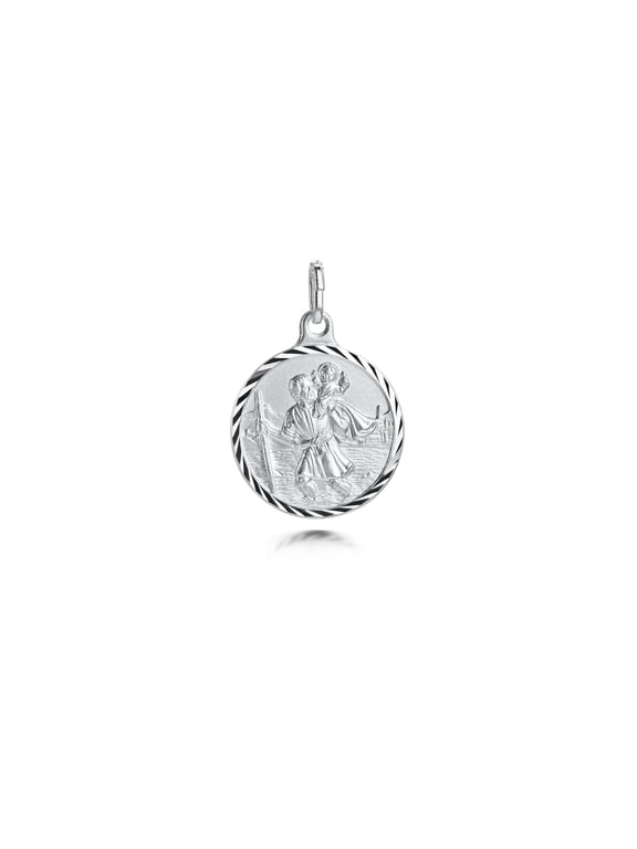 925 Sterling Silver - Pendant with Saint St Christopher Engraving - Medallion for Men and Women - For Travelers