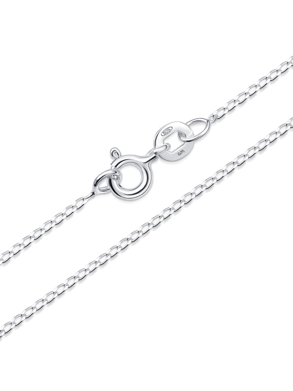 Solid 925 Sterling Silver Chain for Women Men | Super Thin Dainty & Sturdy Box Curb Singapore Beaded Snake Paperclip Necklace Delicate 16/18/20/22/24 inch: 20 Long Link Curb Chain Necklace