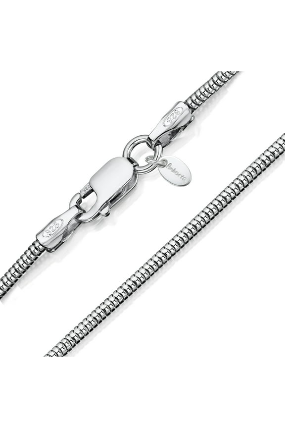 Women 925 Sterling Silver 1.4 mm Snake Chain Necklace: 20 inch/ 50 cm