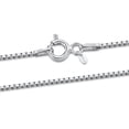 thumbnail image 1 of Amberta Women 925 Sterling Silver 0.8 mm Venice Box Chain Necklace: 55 cm / 22 inch, 1 of 6