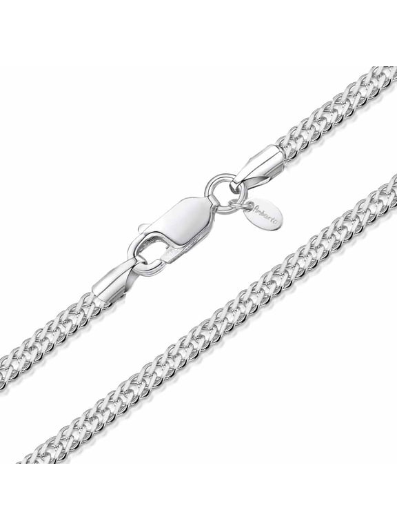 Women 925 Sterling Silver 2 mm Rhombus Curb Chain Necklace: 2.3 mm Silver Chain Necklace 16 inch/40 cm