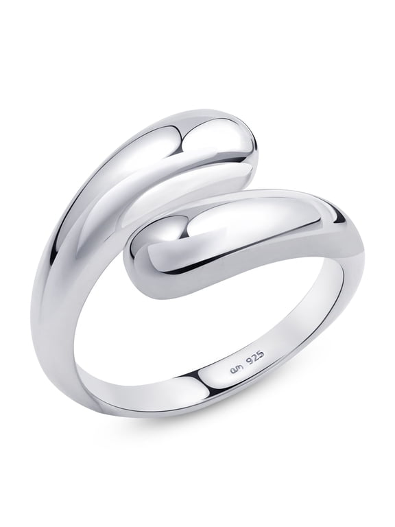 Women 925 Sterling Silver Teardrop Ring – Silver Statement Ring: Chunky Silver Ring – Size 4.25