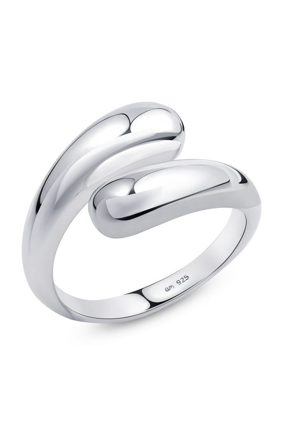 Women 925 Sterling Silver Teardrop Ring – Silver Statement Ring: Chunky Silver Ring – Size 4.25