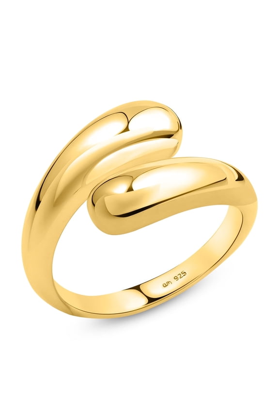 Women 925 Sterling Silver Teardrop Ring – Silver Statement Ring: Gold Chunky Ring – Size 4.25