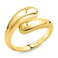 thumbnail image 1 of Amberta Women 925 Sterling Silver Teardrop Ring – Silver Statement Ring:Gold Chunky Ring – Size 5.25, 1 of 6