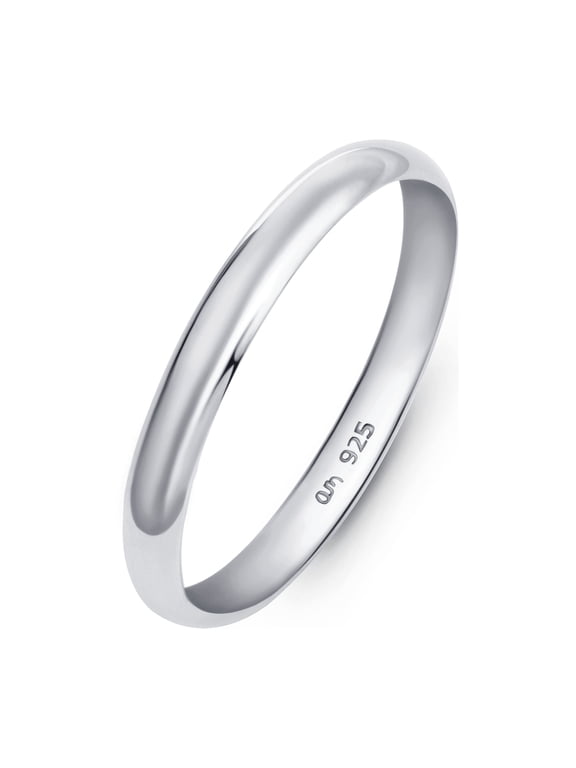 925 Sterling Silver Wedding Band for Women Men, White Gold Rose Plated Ring | 2 3 4 mm Wide Sterling Silver Wedding Ring for Couples: 2.5 mm Silver Band Size 12.5
