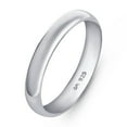 thumbnail image 1 of Amberta Women 925 Sterling Silver Wedding Band Ring: 3.5 mm Sterling Silver Wedding Ring for Women – Size 9.5, 1 of 5