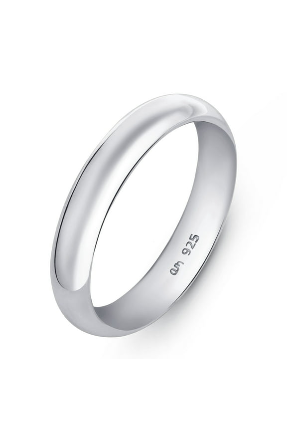 Women 925 Sterling Silver Wedding Band Ring: 4 mm Sterling Silver Wedding Ring for Women – Size 5.75