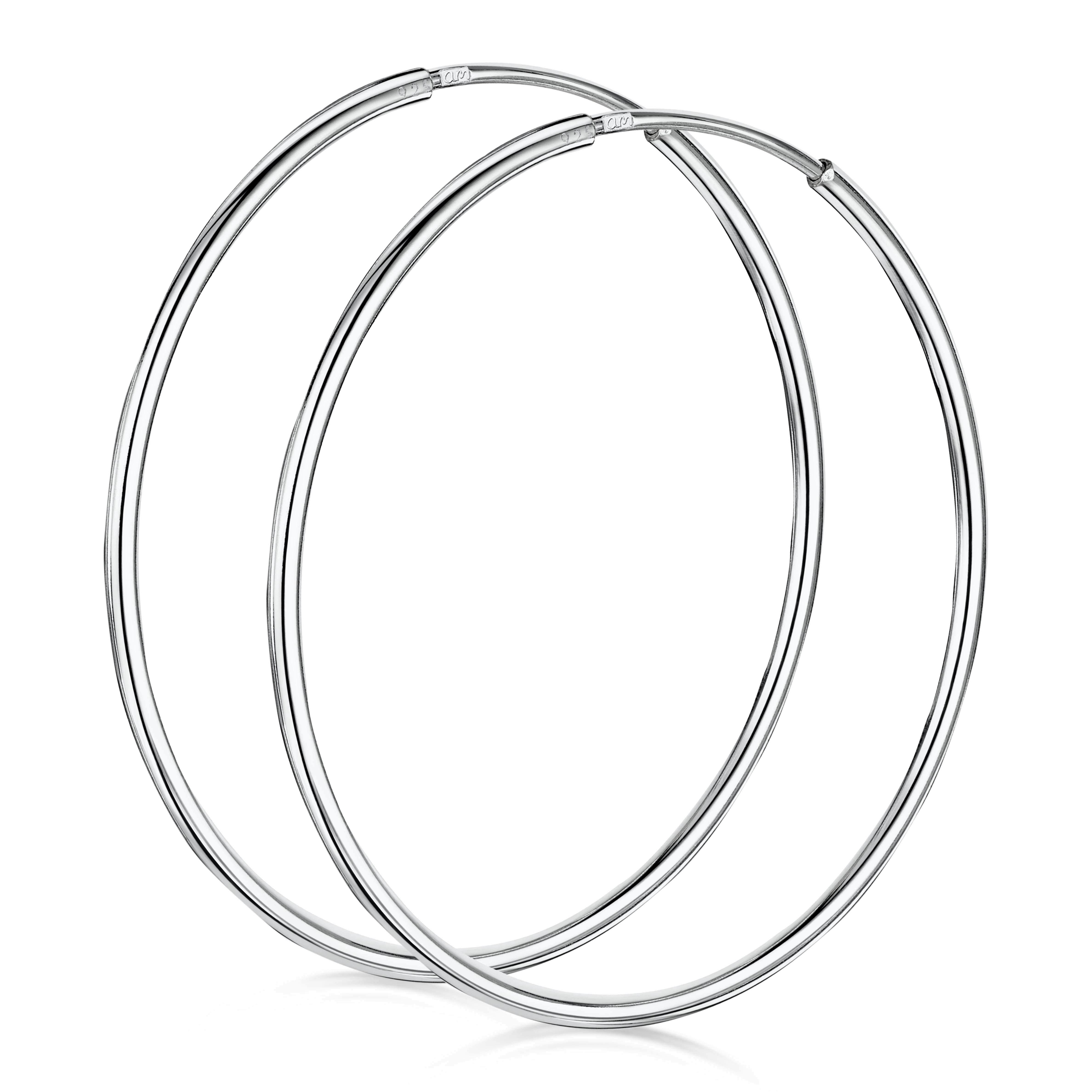 Amberta Women’s 925 Sterling Silver 40 mm Hoop Earrings