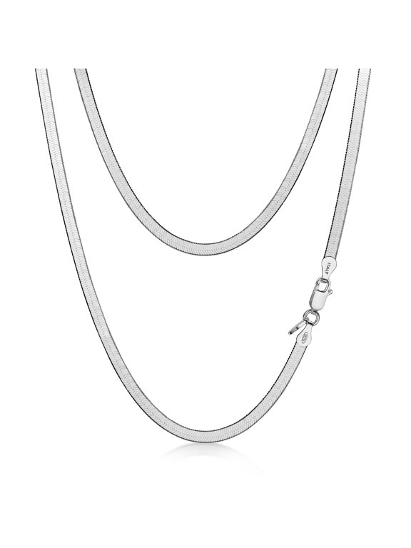 Women's 925 Sterling Silver Flat Snake Chain: 3 mm 45 cm/18 inch