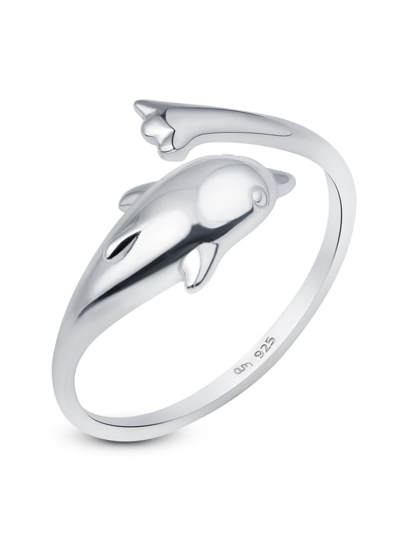 Adjustable 925 Sterling Silver Toe Ring for Women | Wave Hearts Flower Dolphin Crown Leaf Boho Foot Jewelry: Dolphin Toe Ring