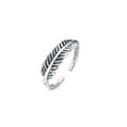 thumbnail image 1 of Amberta Adjustable 925 Sterling Silver Toe Ring for Women | Wave Hearts Flower Dolphin Crown Leaf Boho Foot Jewelry: Leaf Toe Ring, 1 of 6