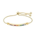 thumbnail image 1 of Amberta Lumini Women 925 Sterling Silver Rainbow Bracelet Gold Colorful Tennis Bracelet, 1 of 6