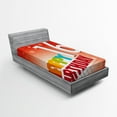 thumbnail image 1 of Ambesonne 16th Birthday Fitted Sheet, New Age Joyful Art, Twin XL Size, White Red, 1 of 2