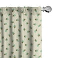 thumbnail image 1 of Ambesonne 1970s Window Curtains, Raindrop Shapes Classical, Each 28" W x 63" L, Green Brown and Beige, 1 of 4