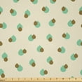 thumbnail image 1 of Ambesonne 1970s Fabric by the Yard Microfiber, Raindrop Shapes Classical, 5 Yards, Green Brown and Beige, 1 of 1