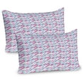 thumbnail image 1 of Ambesonne 1990s Pillow Sham 2 Pack, Brush Marks Style Composition, 26"x20", Pink Aqua and Pale Green, 1 of 3