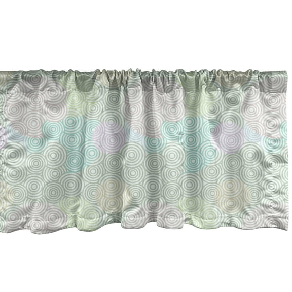 Ambesonne 1990s Window Valance, Bullseye Lines Pastel Tone, 42" x 18", Multicolor