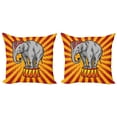 thumbnail image 1 of Ambesonne Circus Throw Pillow Cover 2 Pack, Show Animal Pop Art, 20", Orange Ruby Pale Taupe, 1 of 2