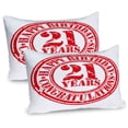 thumbnail image 1 of Ambesonne 21st Birthday Pillow Sham 2 Pack, Happy Birthday Art, 30"x20", White Red, 1 of 3