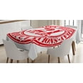 thumbnail image 1 of Ambesonne 21st Birthday Tablecloth Rectangular Table Cover, Happy Birthday Art, 60"x84", White Red, 1 of 4