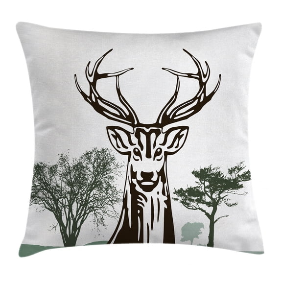 Ambesonne 24" x 24" Brown Polyester Decorative Pillow Cover