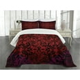 thumbnail image 1 of Ambesonne 3-Pieces Red and Black Coverlet Bedding Sets, Queen, 1 of 5