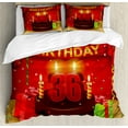 thumbnail image 1 of Ambesonne 36th Birthday Duvet Cover Sets, Candles and Presents, 2-Queen, Burgundy Red, 1 of 3