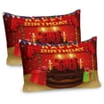 thumbnail image 1 of Ambesonne 36th Birthday Pillow Sham 2 Pack, Candles and Presents, 26"x20", Burgundy Red, 1 of 3