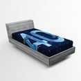 thumbnail image 1 of Ambesonne 40th Birthday Fitted Sheet, Number 40 Emblem, Twin Size, Dark Blue and Pale Blue, 1 of 2