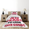 thumbnail image 1 of Ambesonne 40th Birthday Quilted Bedspread Set 2 Pcs, 40 Looking, Twin Size, Dark Coral Black White, 1 of 3