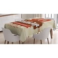 thumbnail image 1 of Ambesonne 40th Birthday Tablecloth Rectangular Table Cover, Vintage Retro Dots, 60"x90", Orange Ivory Cinnamon, 1 of 3