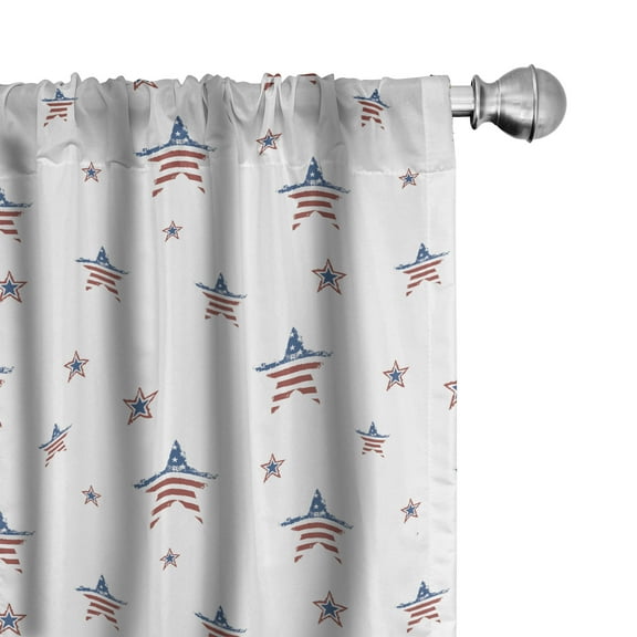 Ambesonne 4th of July Curtains, Patriotic Pattern, Pair of 28"x84", Multicolor