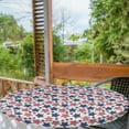 thumbnail image 1 of Ambesonne 4th of July Fitted Round Tablecloth, Grunge Pattern USA, 56"- 60" Diameter, Ruby Violet Blue White, 1 of 5