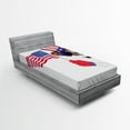 thumbnail image 1 of Ambesonne 4th of July Fitted Sheet, Patriotic Pet Dog, Twin XL Size, Multicolor, 1 of 2