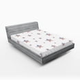 thumbnail image 1 of Ambesonne 4th of July Fitted Sheet, Scattered Stars, Queen Size, Ruby Navy Blue White, 1 of 3