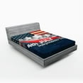 thumbnail image 1 of Ambesonne 4th of July Fitted Sheet, Stripe Patriotic Design, Full Size, Multicolor, 1 of 2