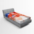thumbnail image 1 of Ambesonne 4th of July Fitted Sheet, Watercolor Historic, Twin XL Size, Multicolor, 1 of 2