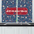 thumbnail image 1 of Ambesonne 4th of July Kitchen Curtains, Democracy Lettering Art, 55"x45", Dark Sky Blue Ruby, 1 of 1