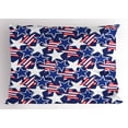 thumbnail image 1 of Ambesonne 4th of July Pillow Sham, Patriotic American Star, 36" X 20", Royal Blue White and Red, 1 of 2