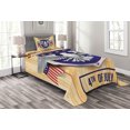 thumbnail image 1 of Ambesonne 4th of July Quilted Bedspread Set 2 Pcs, American Bald Eagle, Twin Size, Multicolor, 1 of 3