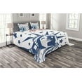 thumbnail image 1 of Ambesonne 4th of July Quilted Bedspread Set 3 Pcs, Independence Theme, King Size, Red White and Navy Blue, 1 of 3