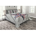 thumbnail image 1 of Ambesonne 4th of July Quilted Bedspread Set 3 Pcs, Star US Flag, Queen Size, Multicolor, 1 of 3