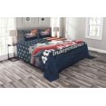 thumbnail image 1 of Ambesonne 4th of July Quilted Bedspread Set 3 Pcs, Stripe Patriotic Design, Queen Size, Multicolor, 1 of 3