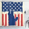 thumbnail image 1 of Ambesonne 4th of July Shower Curtain, Grunge Flag Design, 69"Wx75"L, Vermilion Navy Blue, 1 of 5