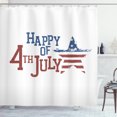 thumbnail image 1 of Ambesonne 4th of July Shower Curtain, Grunge Pattern USA, 69"Wx84"L, Ruby Violet Blue White, 1 of 3