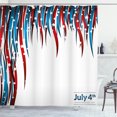 thumbnail image 1 of Ambesonne 4th of July Shower Curtain, Swirled Banners, 69"Wx84"L, Red White and Navy Blue, 1 of 3