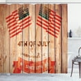 thumbnail image 1 of Ambesonne 4th of July Shower Curtain, Wooden Planks Flag, 69"Wx75"L, Multicolor, 1 of 5